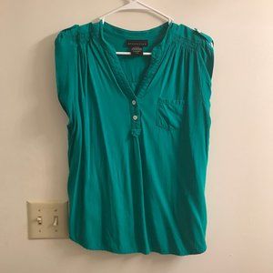Attention Green Button Up Blouse